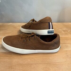 Youth Unisex 7 Sperry Spinnaker Washable Boat Nautical Leather Brown Shoes
